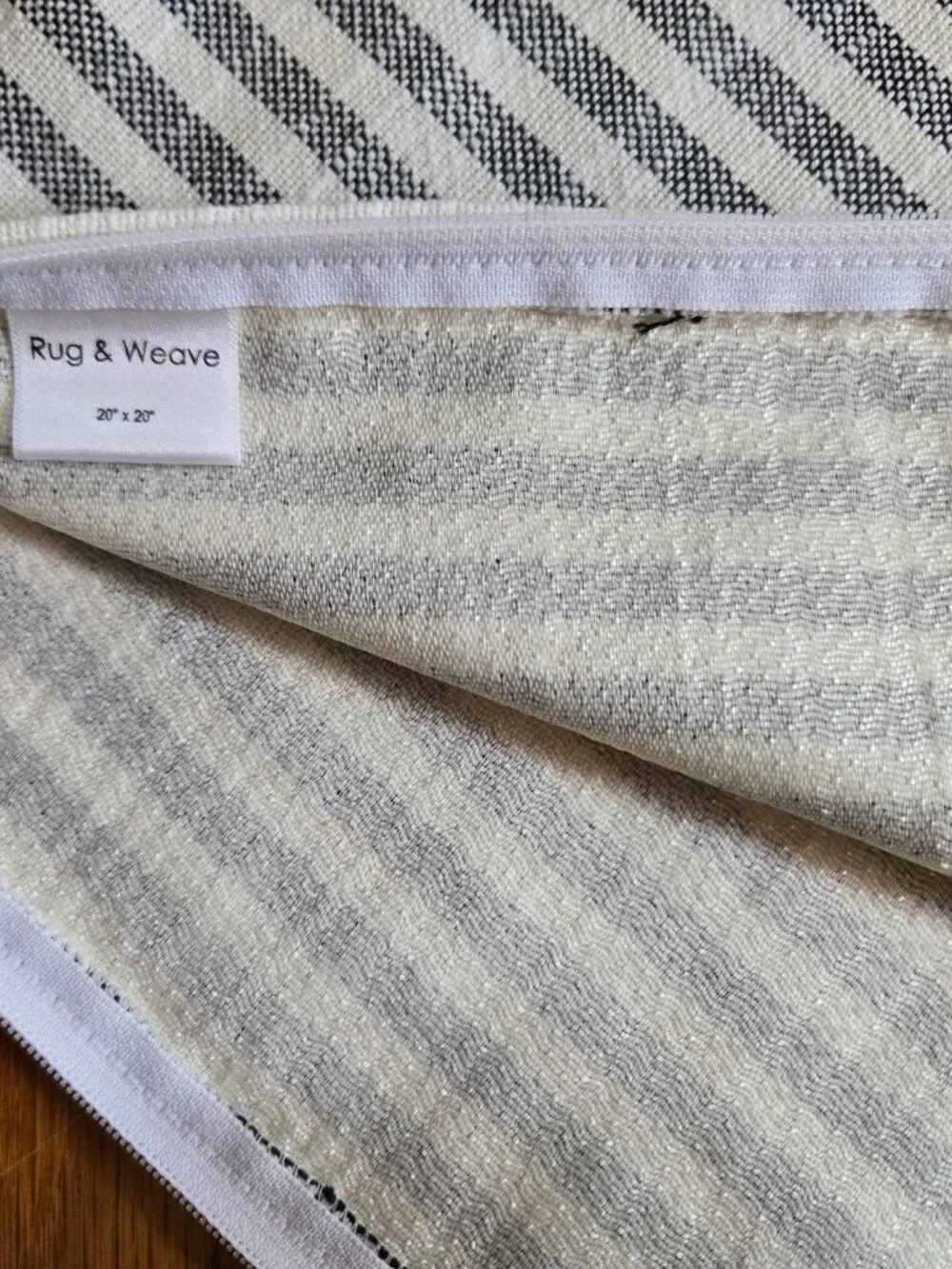 Black and White Woven Striped Pillowcover, 20 x 20